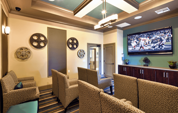 Movie theater/media room with video games available